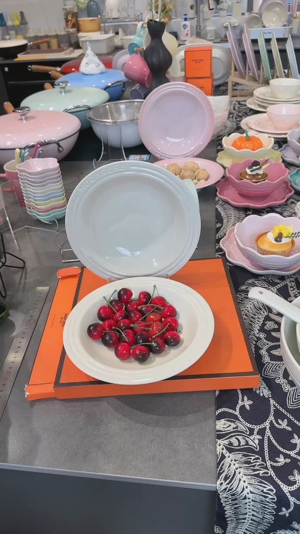 【闪购商品】瓷【2个装】奶油白草帽盘-20cm