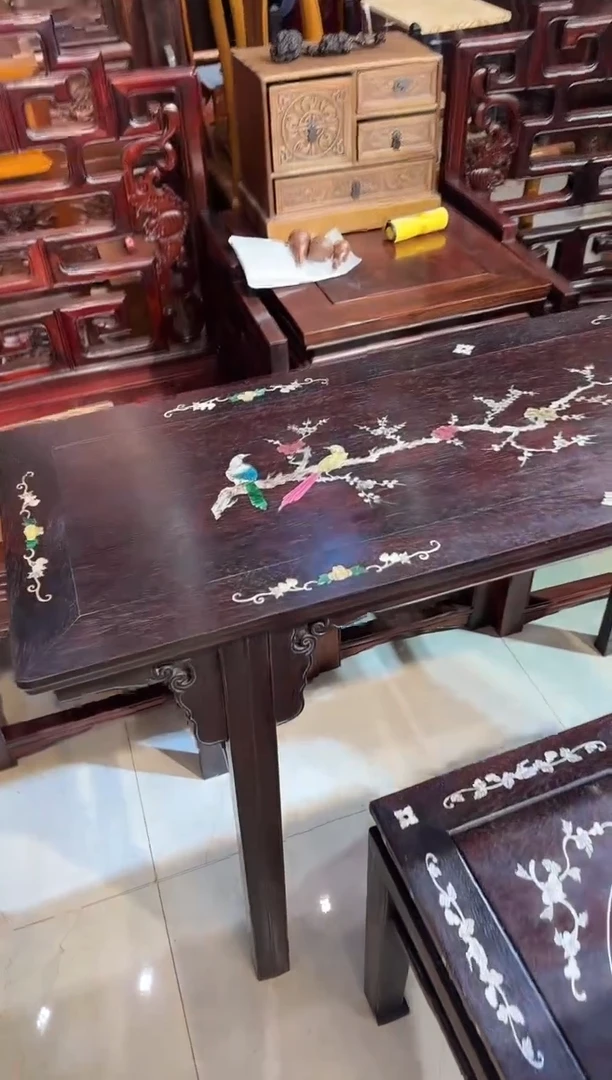 【闪购商品】木木艺邵氏紫檀喜鹊登梅案桌1880.88