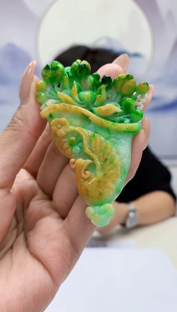 定制翡翠未镶嵌4688MM-毛货挂件171