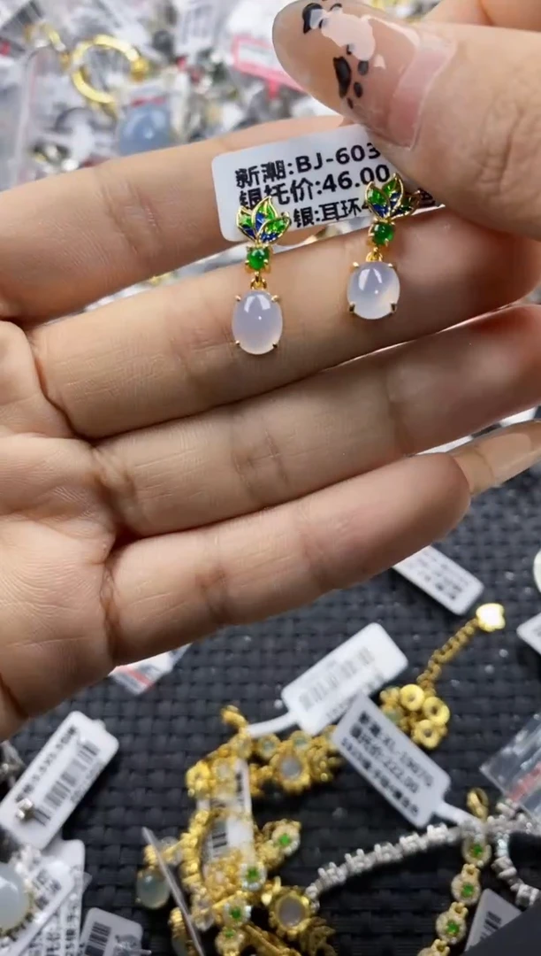 翡翠戒指银S925镶嵌66666   4