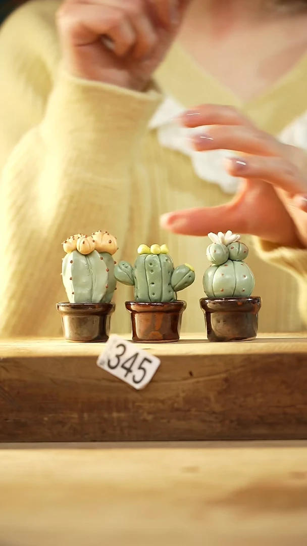 【闪购商品】瓷片新品！可爱仙人掌摆件/茶宠 三个一组