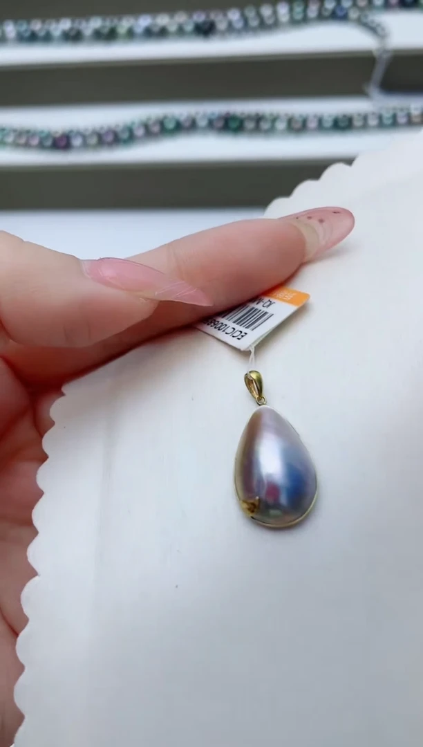 18K金镶嵌颈饰拼合珍珠（马贝珠）A51