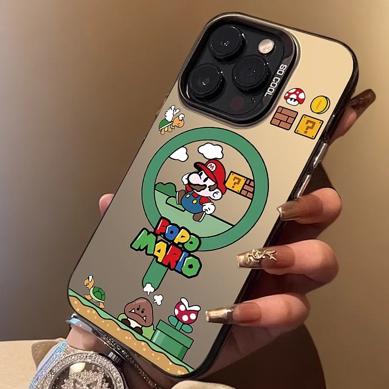 【闯关马里奥】彩银磁吸适用苹果16promax手机壳iphone13/4防摔15套