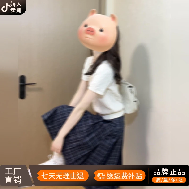 法式复古学院风穿搭t恤连衣裙子女夏季2025新款爆款格纹半裙套装