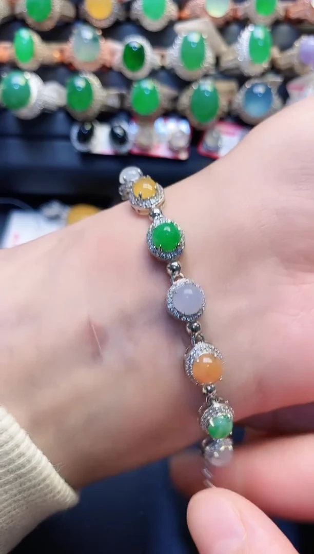 银S925镶嵌戒指翡翠天然
