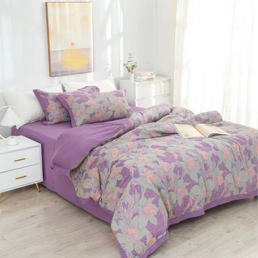 纯棉双层纱四件套--国色天香-1