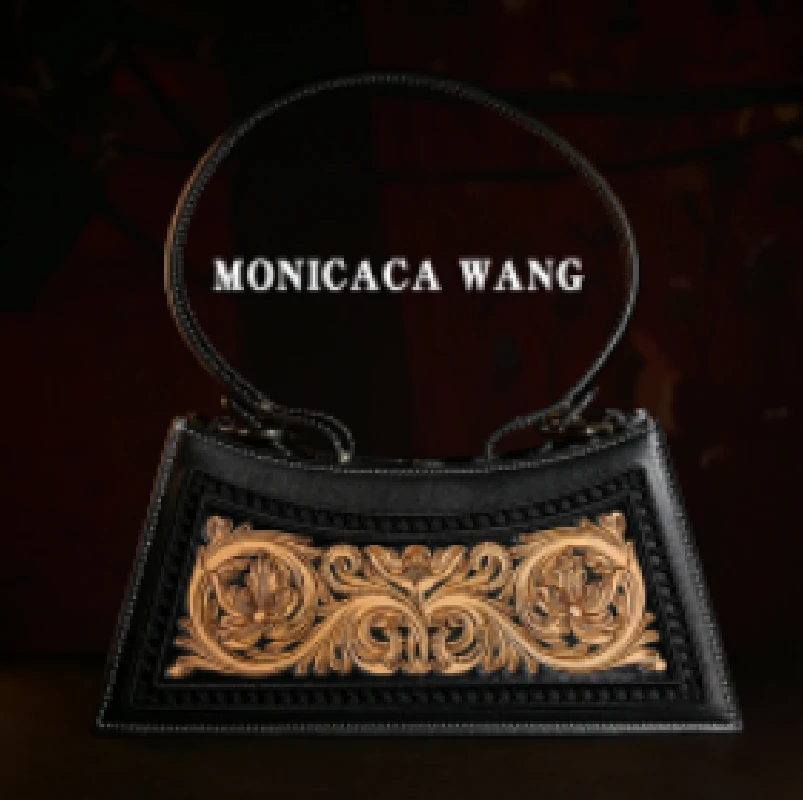 [MONICACA-WANG]手工雕刻牛皮定制包包95370
