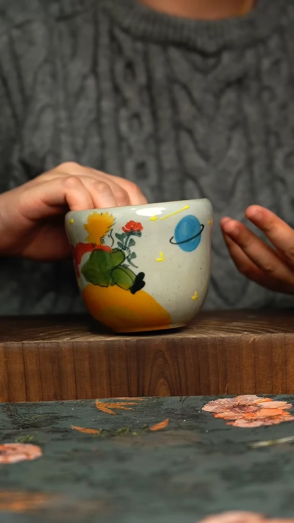 杯釉下彩手工手绘同款陶器