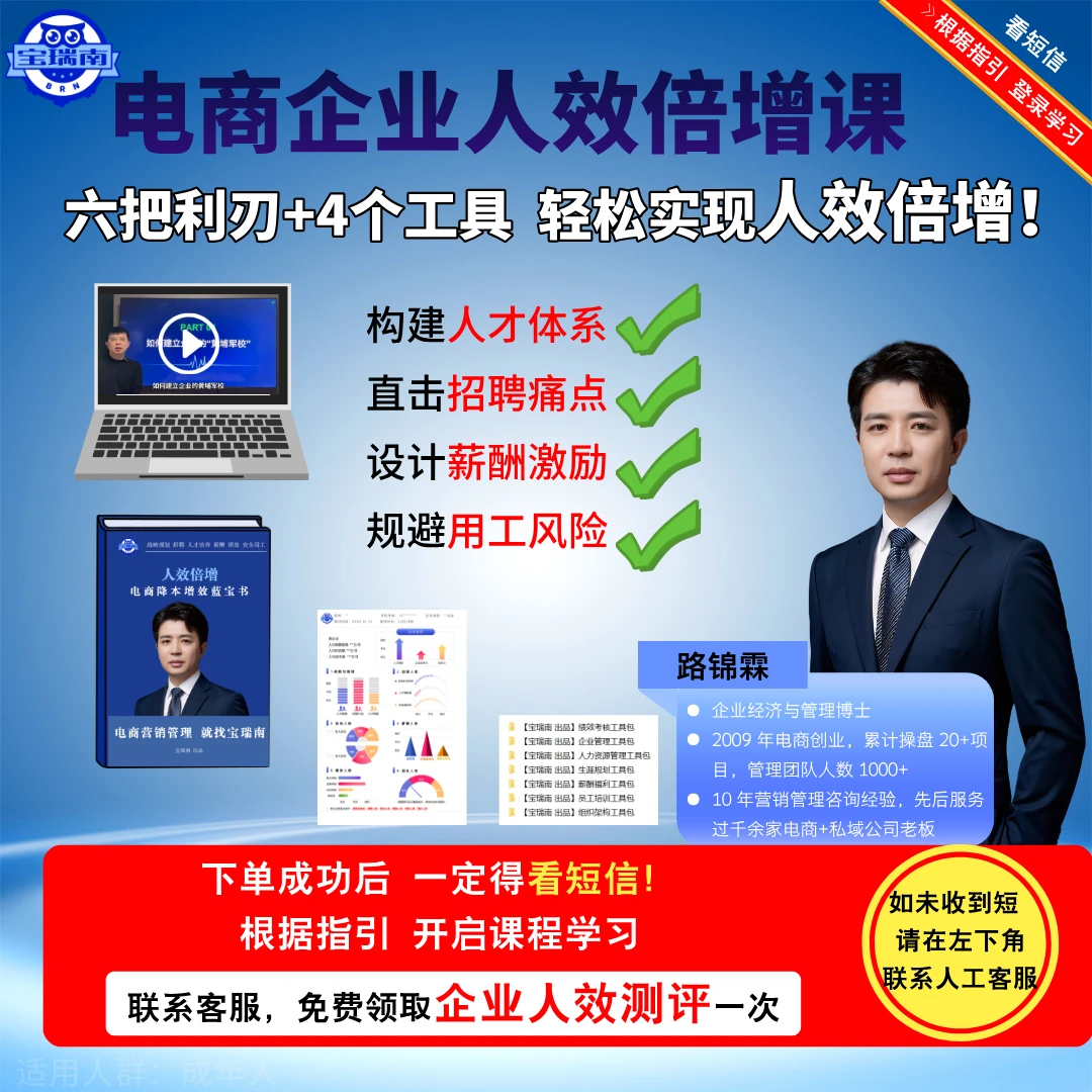 电商老板的人效倍增落地方法 突破人效困境 人效提升工具