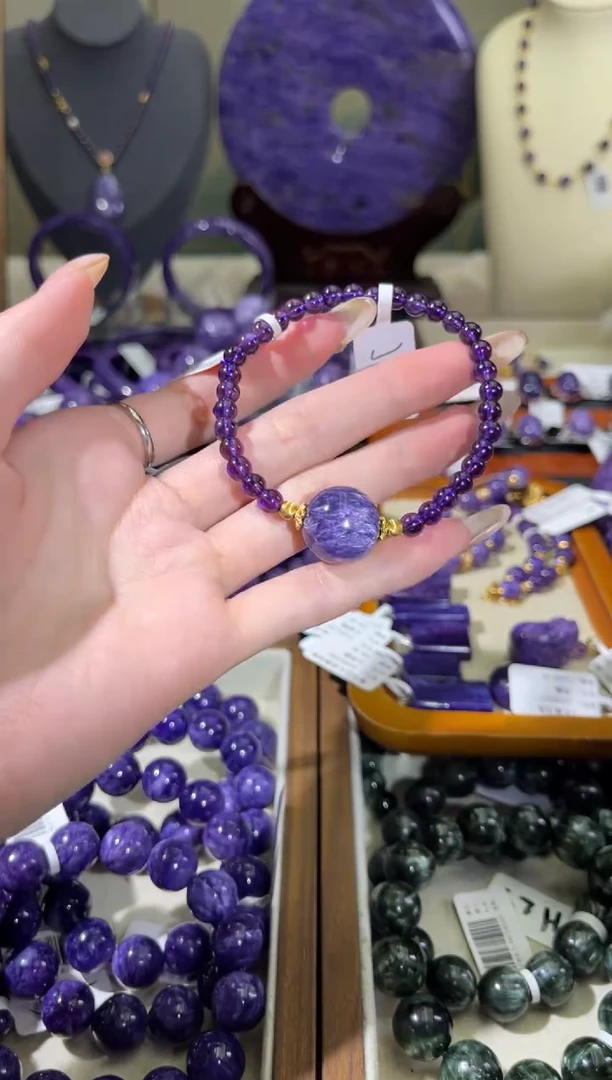 未镶嵌查罗石（紫龙晶）珠串5/16