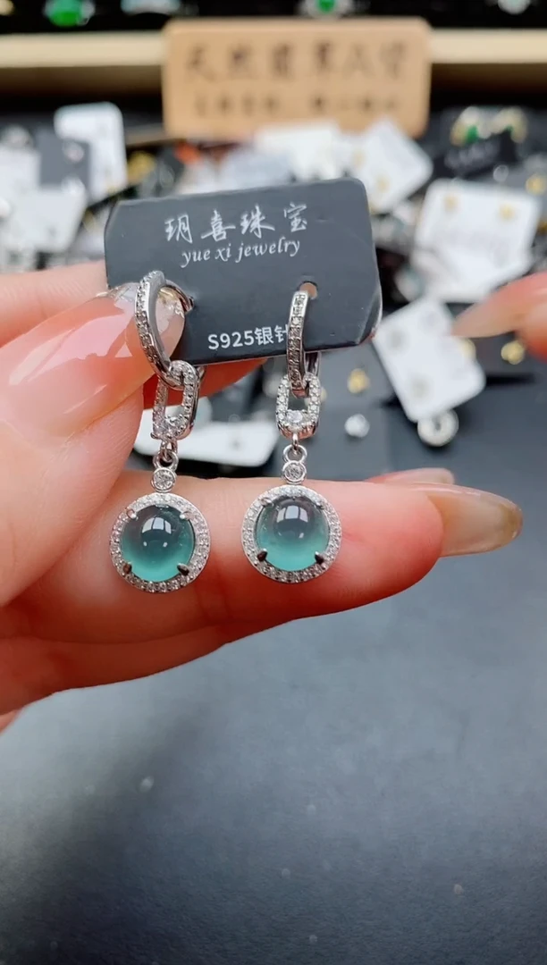 银S925镶嵌戒指翡翠1