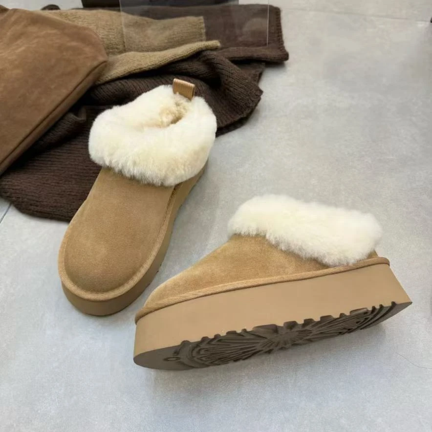 【塔茨勒】时尚雪地靴套筒一脚蹬短靴女士雪地靴