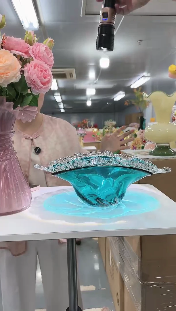 花间集水晶琉璃摆件     果盘