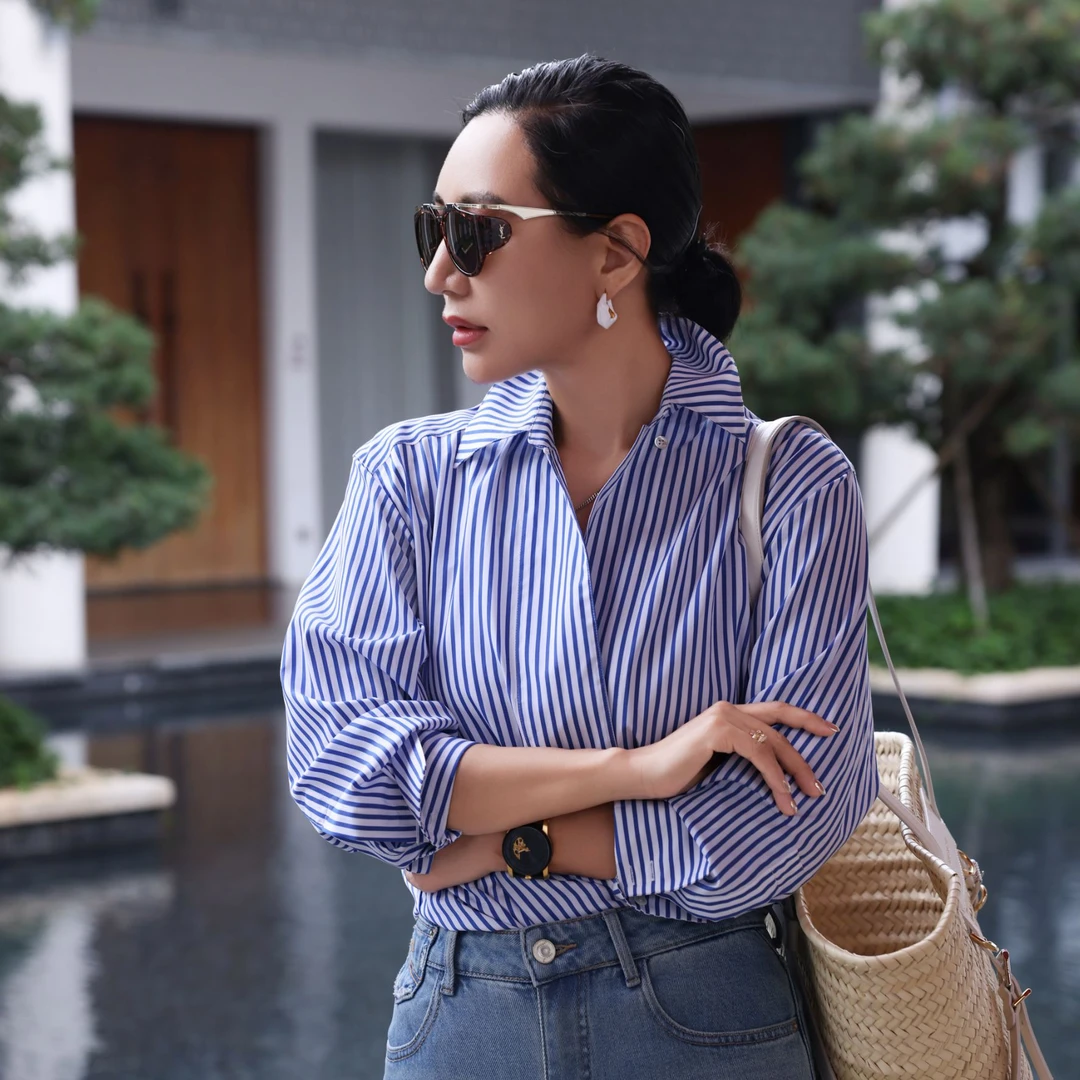 【Do.Fashion欧阳】“城市日记” 街拍条纹衬衫