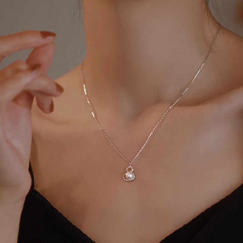 链子925银合成锆石 梵星语S925银珍珠葫芦