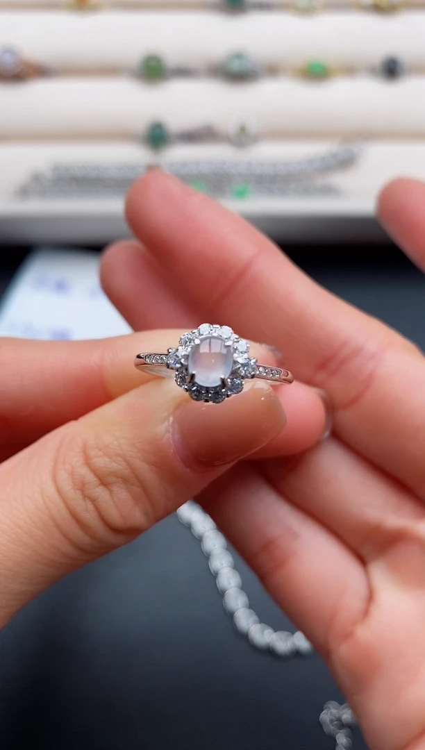 银S925镶嵌戒指翡翠888888+2