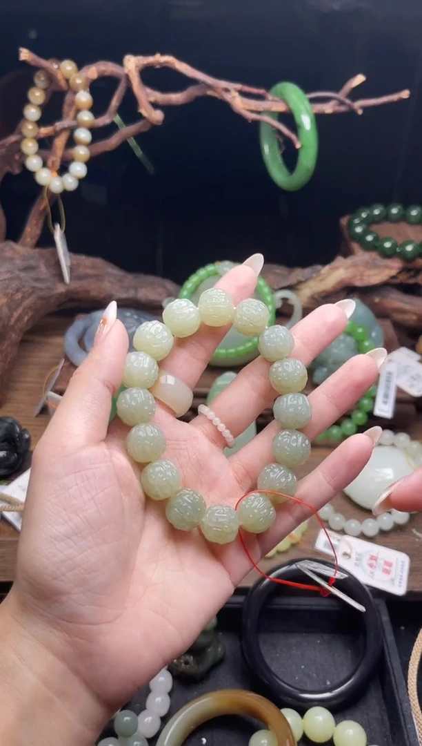 未镶嵌手串和田玉卡14吐拉牧场 核桃手串9014756