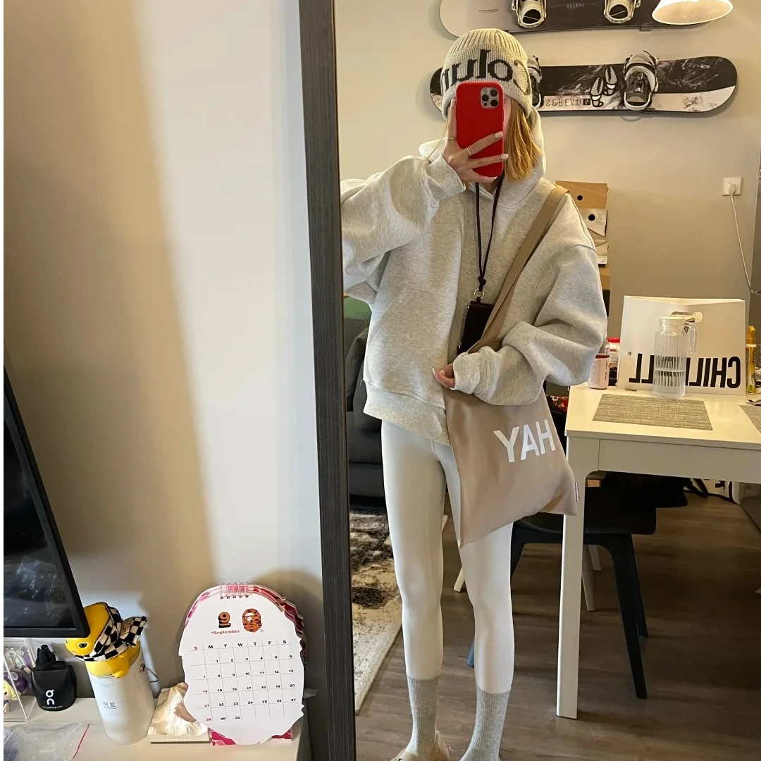 时尚套装宽松连帽卫衣洋气休闲百搭性感辣妹修身打底裤长裤时尚女