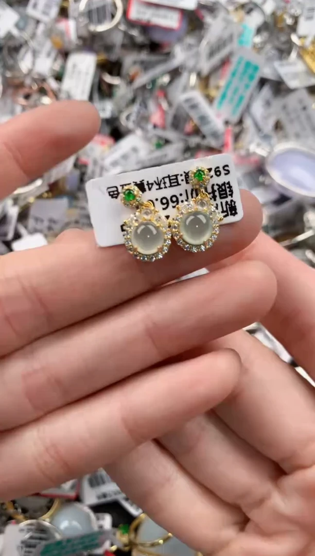 银S925镶嵌戒指翡翠10-10-10   5