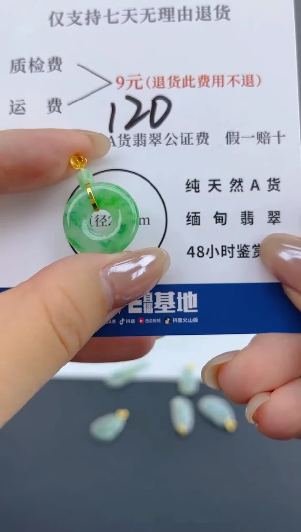 颈饰18K金镶嵌翡翠天然A货翡翠