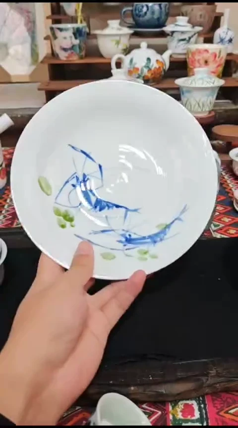 瓷片陶瓷高端国画手工釉下陶瓷浮力价