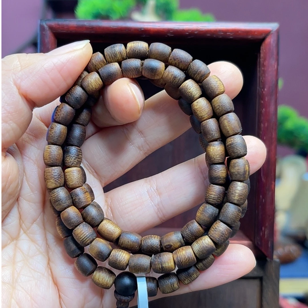 【闪购】沉香 海南莺歌绿鼓珠长串6MM-056