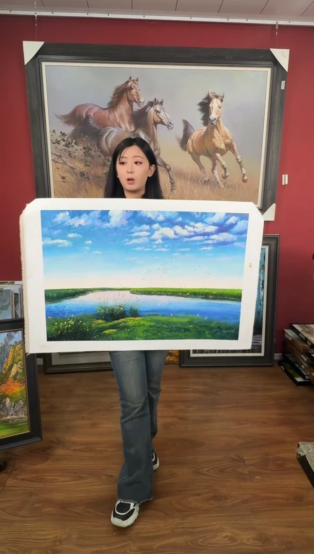 油画【121号】约90*60cm丨朝鲜原创纯手绘孤品油画丨顺丰包邮