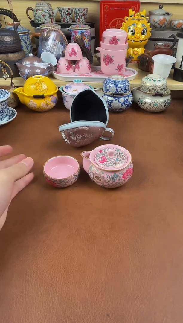 陶瓷茶具摆件旅行套组