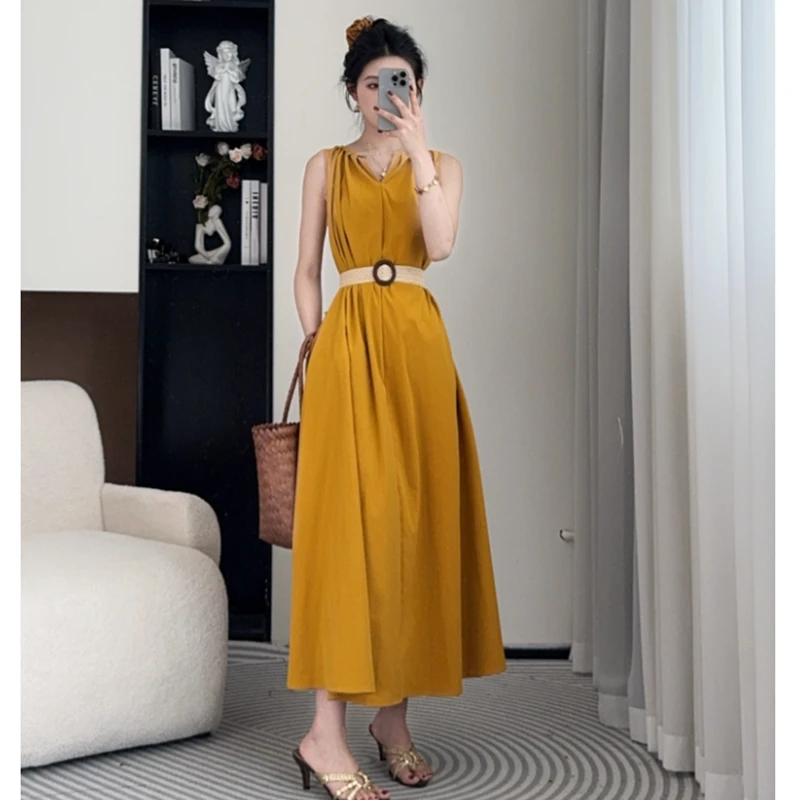 拉夏贝尔25夏法式复古多巴胺风格衣服纯欲风显瘦连衣裙 00039 LSC