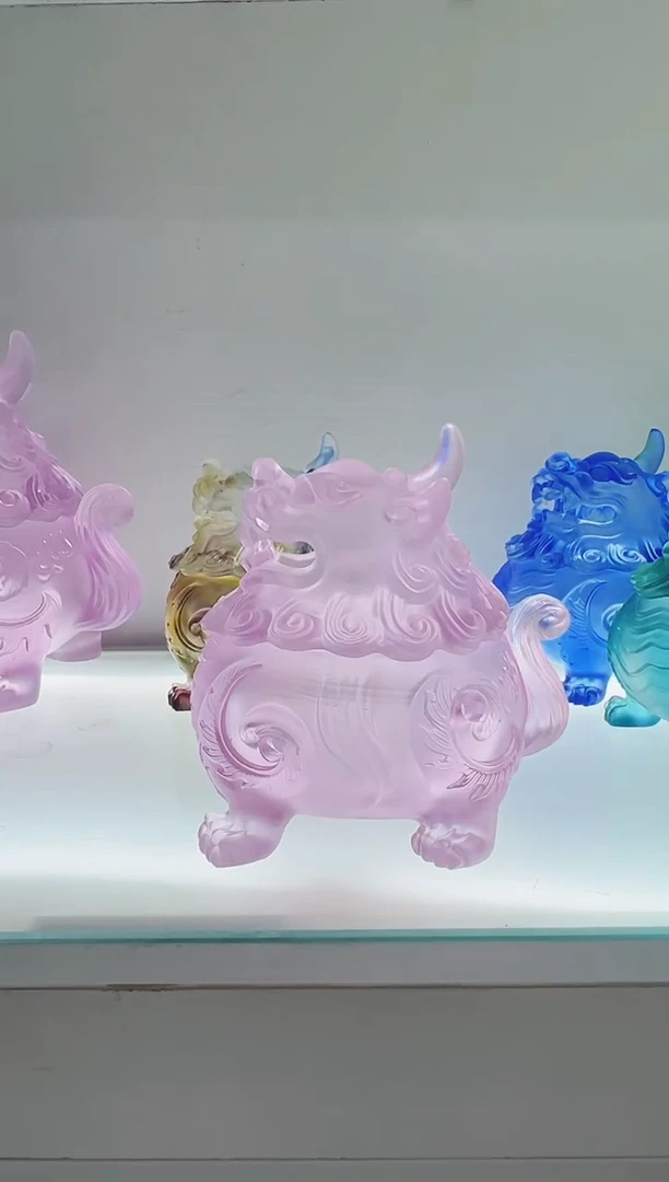 手工艺品琉璃用****5古法琉璃中号狻猊香炉