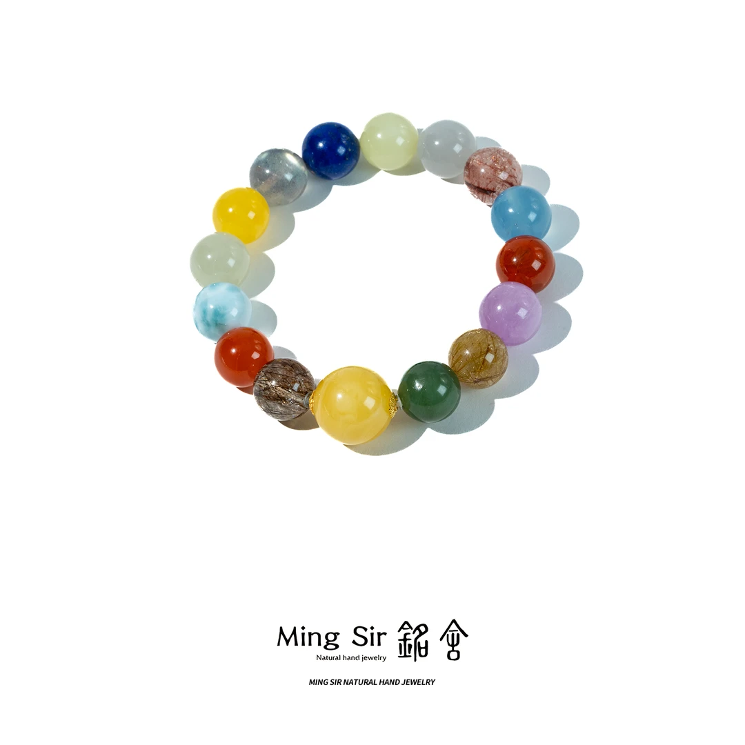 【铭舍】天然俄料蜜蜡多宝11mm+单圈手串设计款珠宝玉石