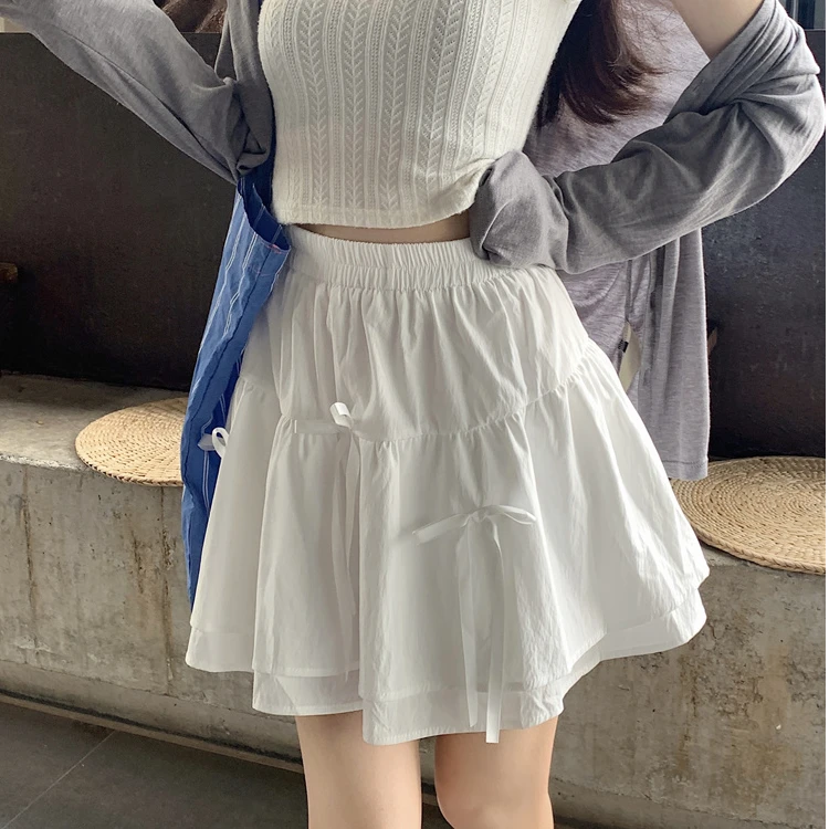 Aayao 2025 Summer 心动不已#夏日少女蝴蝶结百搭高腰半身裙5389