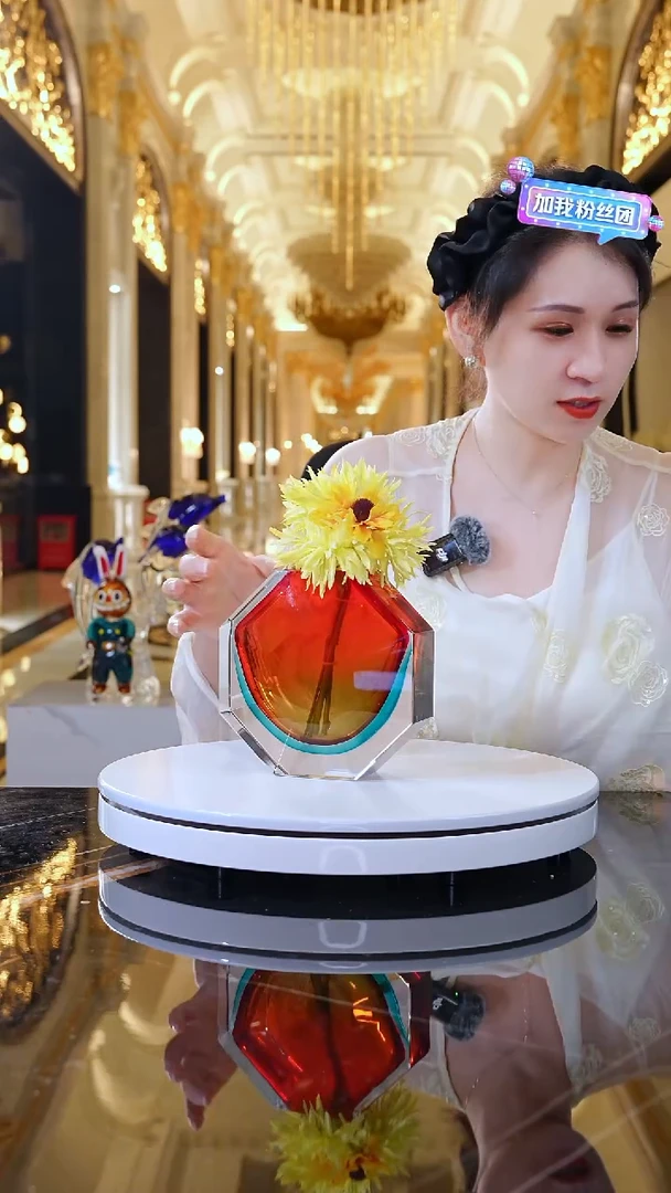 摆件AJ1010666橙红色小花器