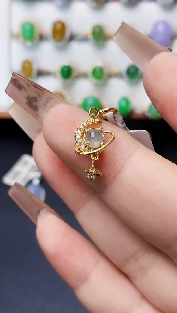 银S925镶嵌戒指翡翠1242