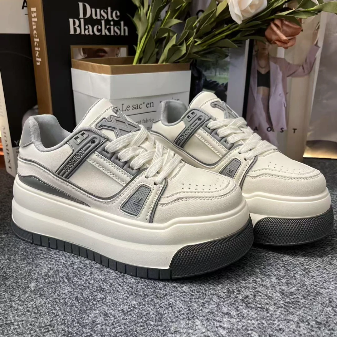 韩版厚底增高厚底白鞋2025春季新款时尚百搭潮流ins休闲板鞋