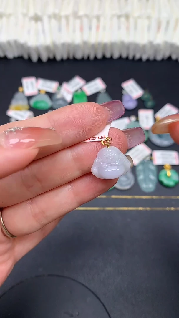 翡翠18K金镶嵌吊坠(不含链)MS189768