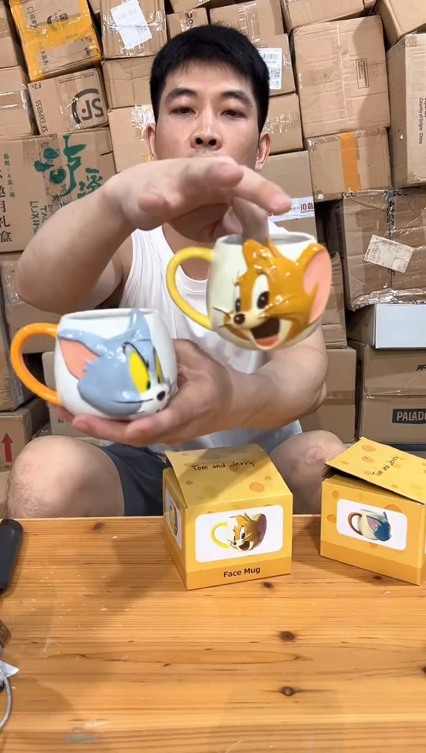 瓷片原盒立体杰瑞汤姆马克杯