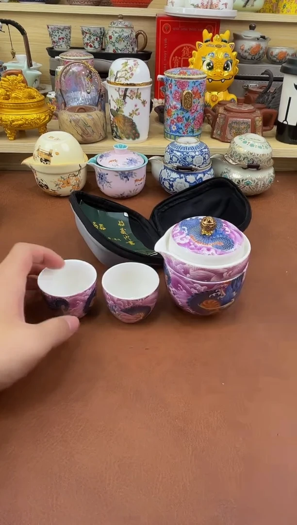 陶瓷茶具摆件旅行套组