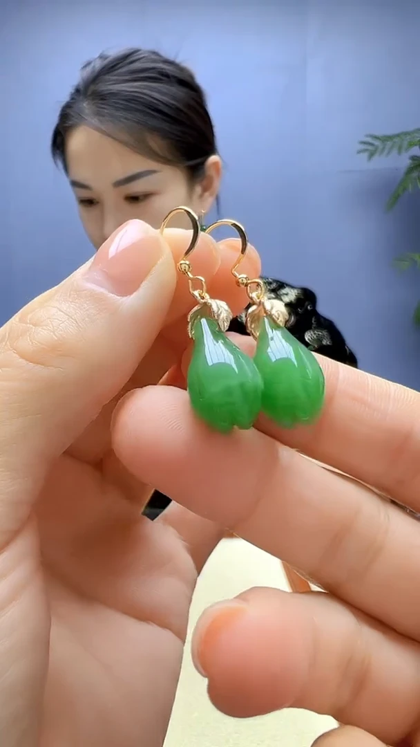 颈饰14K金镶嵌和田玉齐月diy劲饰