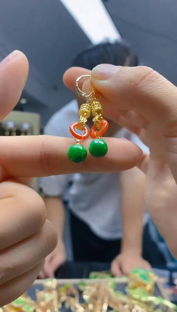 【闪购商品】翡翠耳饰合金127翡翠耳包