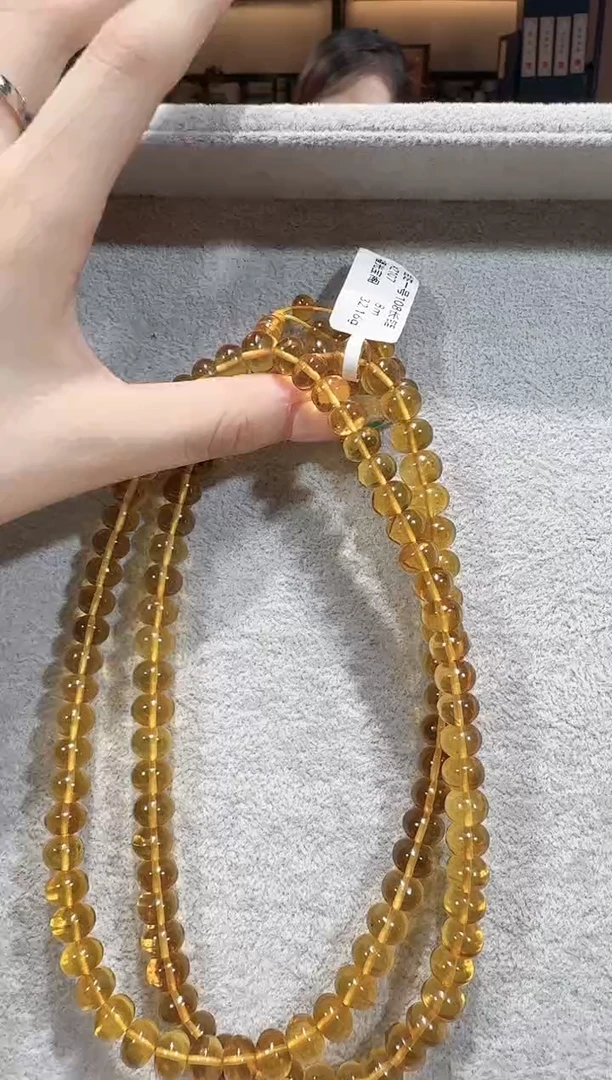 琥珀颈饰未镶嵌晶*子抚顺琥珀       金珀净水  8MM   108