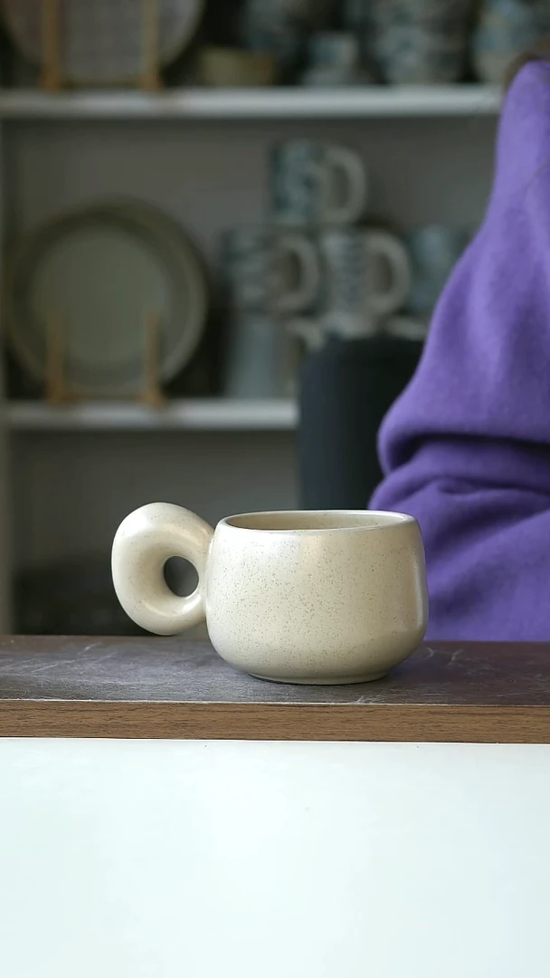 陶Hitable奶油杏咖啡杯280ml@4-2@