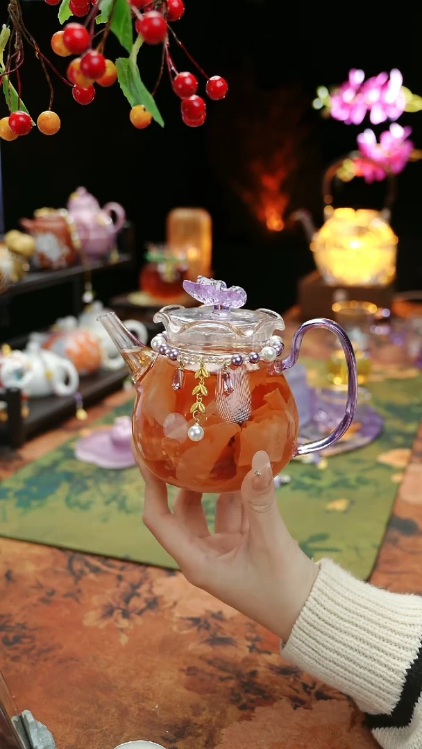 【闪购商品】紫色铃兰花茶壶+链子