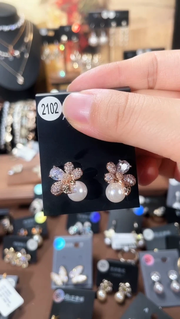 合金925银锆石豆2102