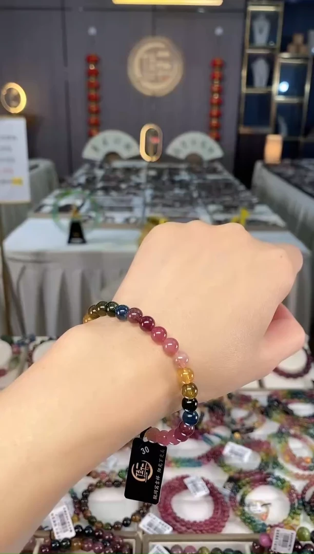 未镶嵌老矿碧玺单圈手串6mm+碧玺hon多样性发货一条