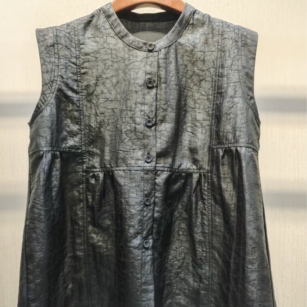 君  新中式风桑蚕丝 黑色上衣  25151