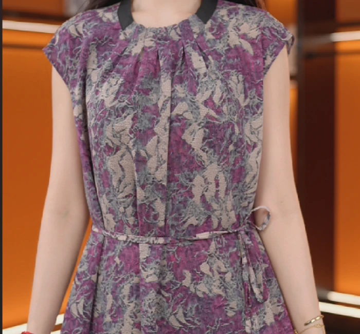 四季青2025新款新中式国风设计感气质连衣裙L004艾青