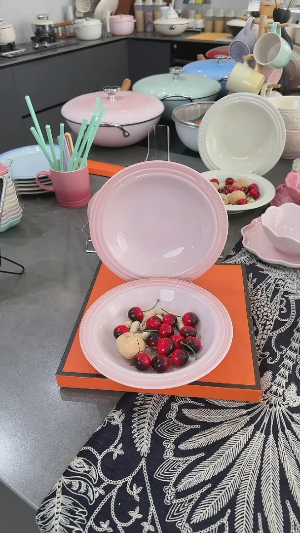 【闪购商品】瓷【2个装】樱花粉草帽盘-20cm