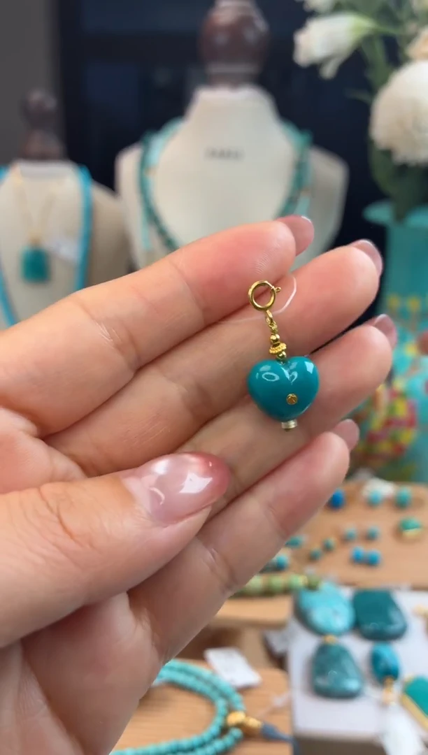 18K金镶嵌绿松石吊坠(不含链)1