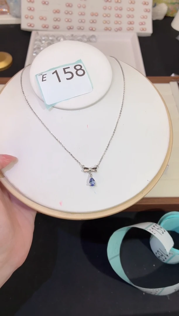 颈饰银S925镶嵌坦桑石多样性发一E158